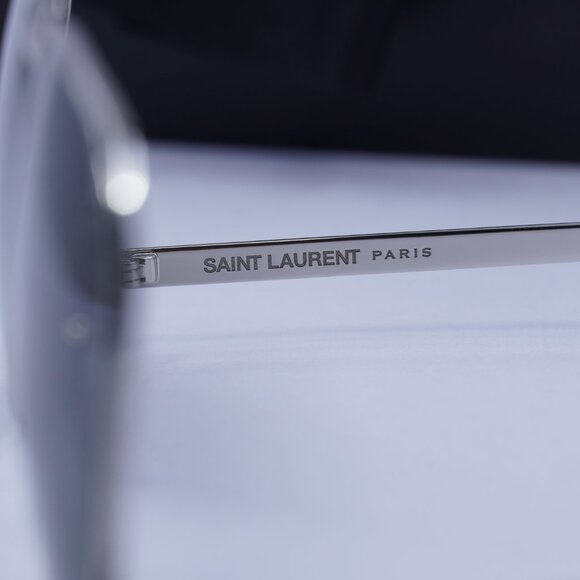 Saint Laurent SL690DUST 002 Aviator Sunglasses - Silver/Grey - Picture 4 of 11